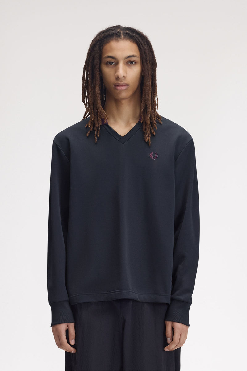 CONTRAST COLLAR SWEATSHIRT