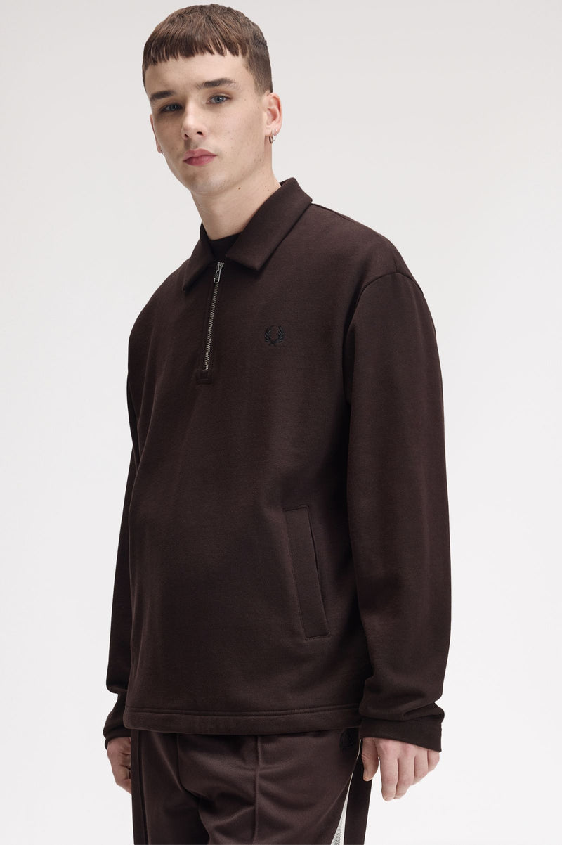 HALF ZIP SMOCK SWEATSHIRT