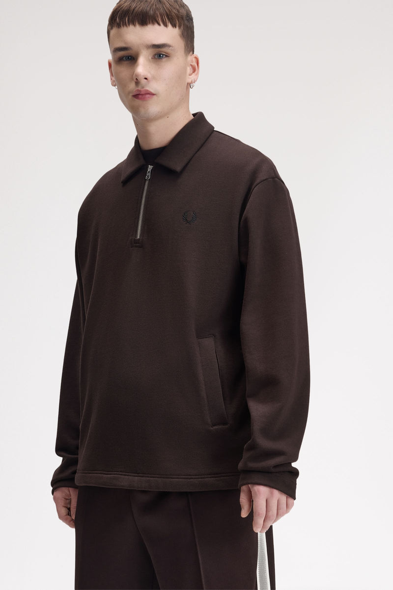 HALF ZIP SMOCK SWEATSHIRT