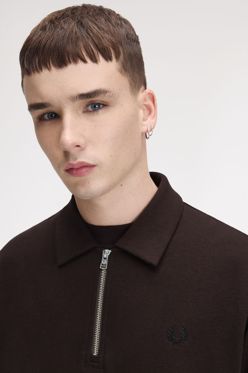 HALF ZIP SMOCK SWEATSHIRT