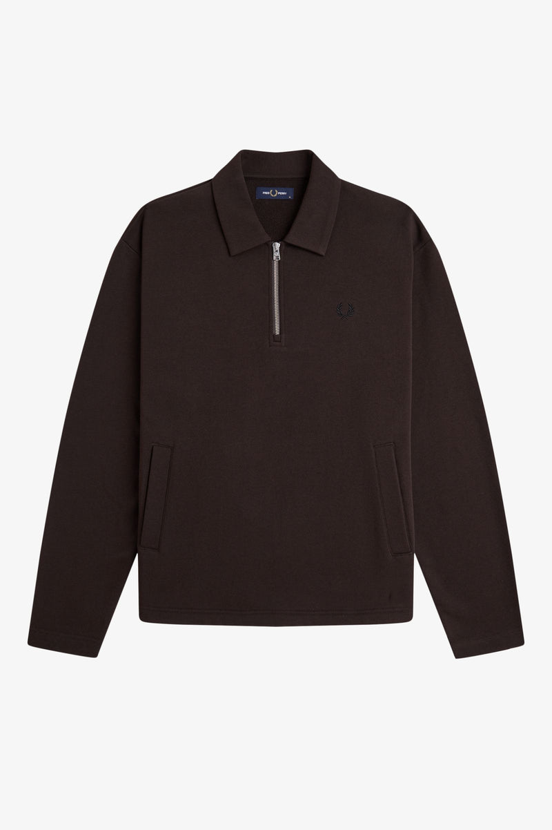HALF ZIP SMOCK SWEATSHIRT