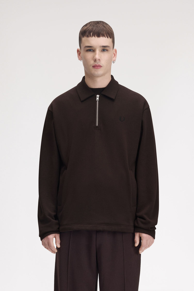 HALF ZIP SMOCK SWEATSHIRT