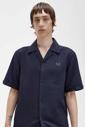 FRED PERRY LINEN REVERE COLLAR SHIRT