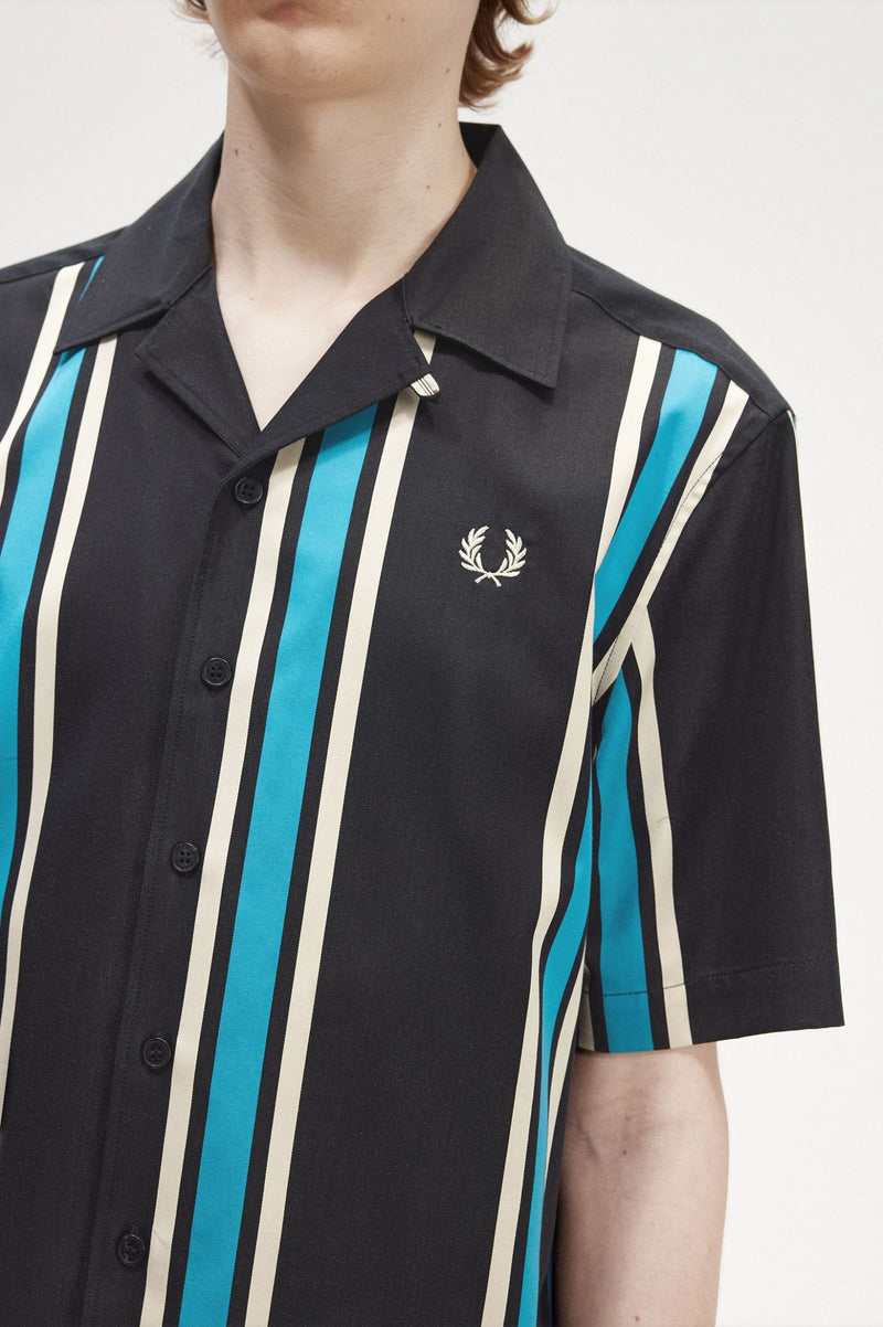 FRED PERRY  STRIPE REVERE COLLAR SHIRT