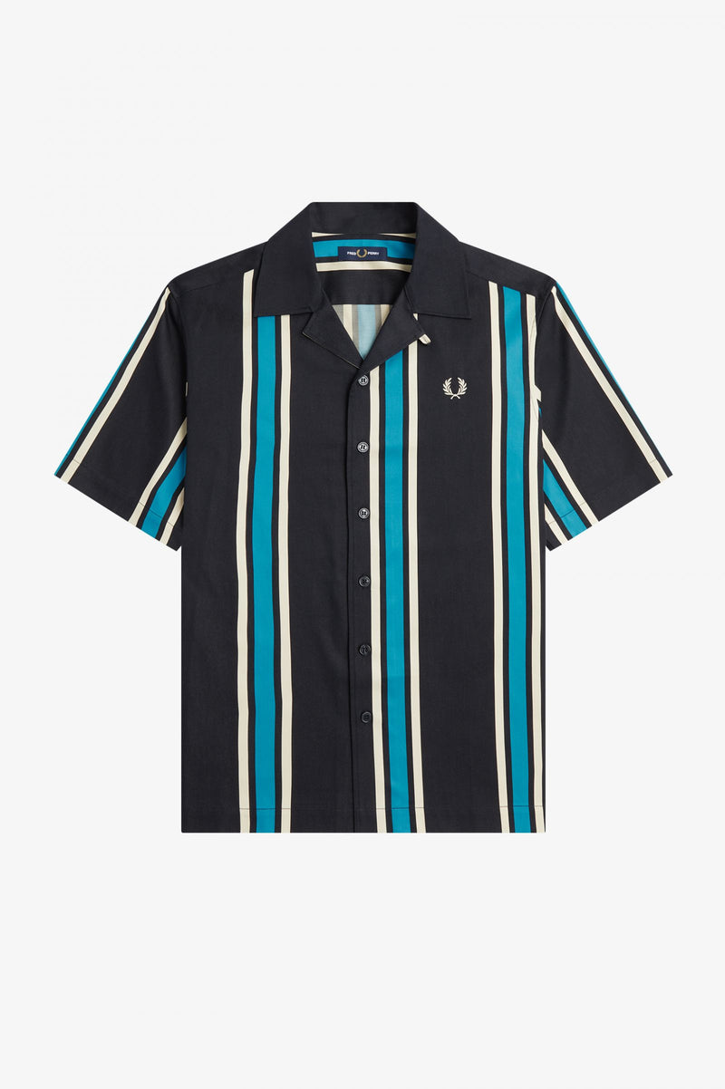 FRED PERRY  STRIPE REVERE COLLAR SHIRT