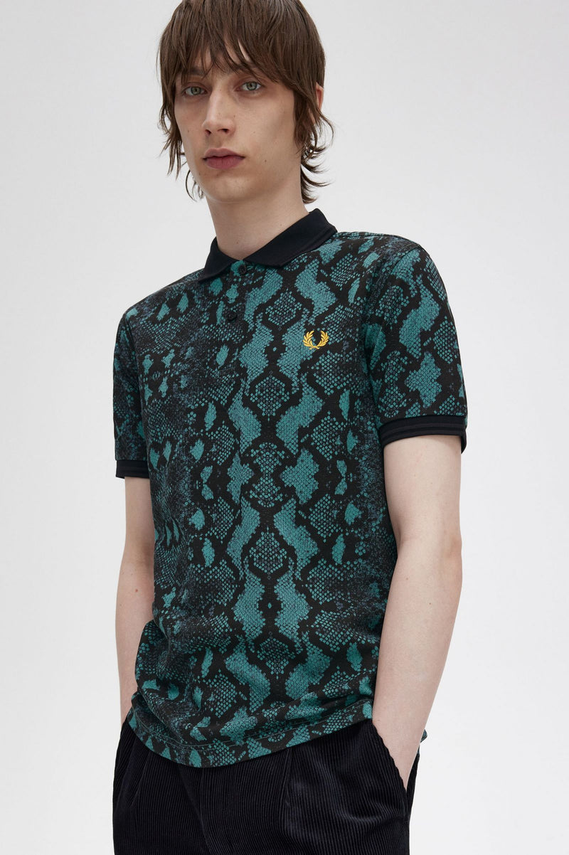 SNAKE PRINT FRED PERRY SHIRT