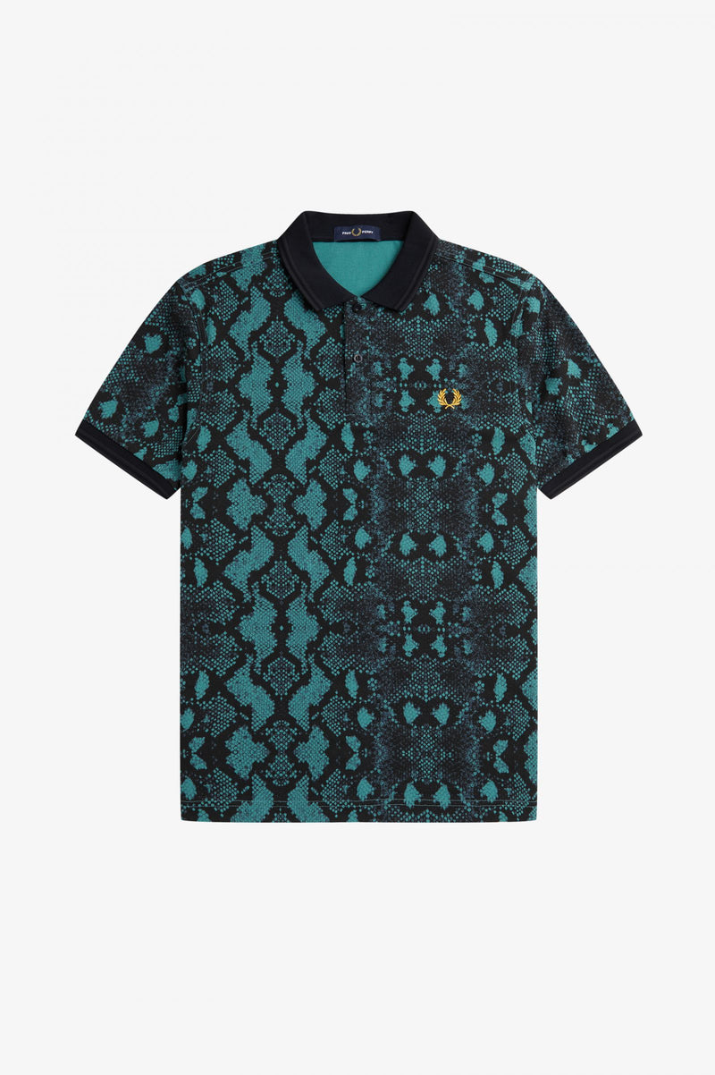 SNAKE PRINT FRED PERRY SHIRT