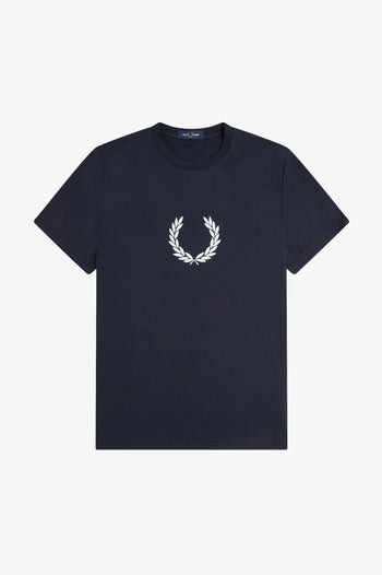 FLOCKED LAUREL WREATH GRA TEE