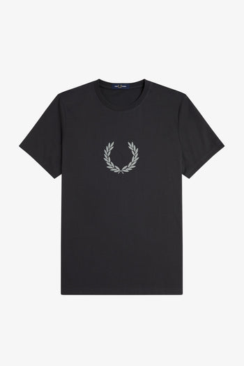 FLOCKED LAUREL WREATH GRA TEE