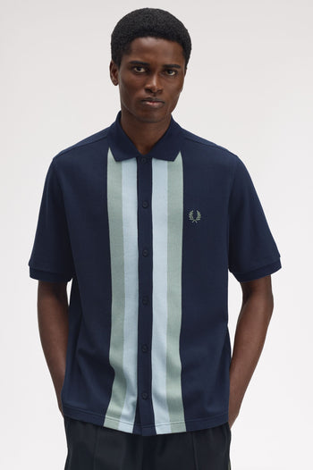 PANELLED BUTTON THROUGH POLO S