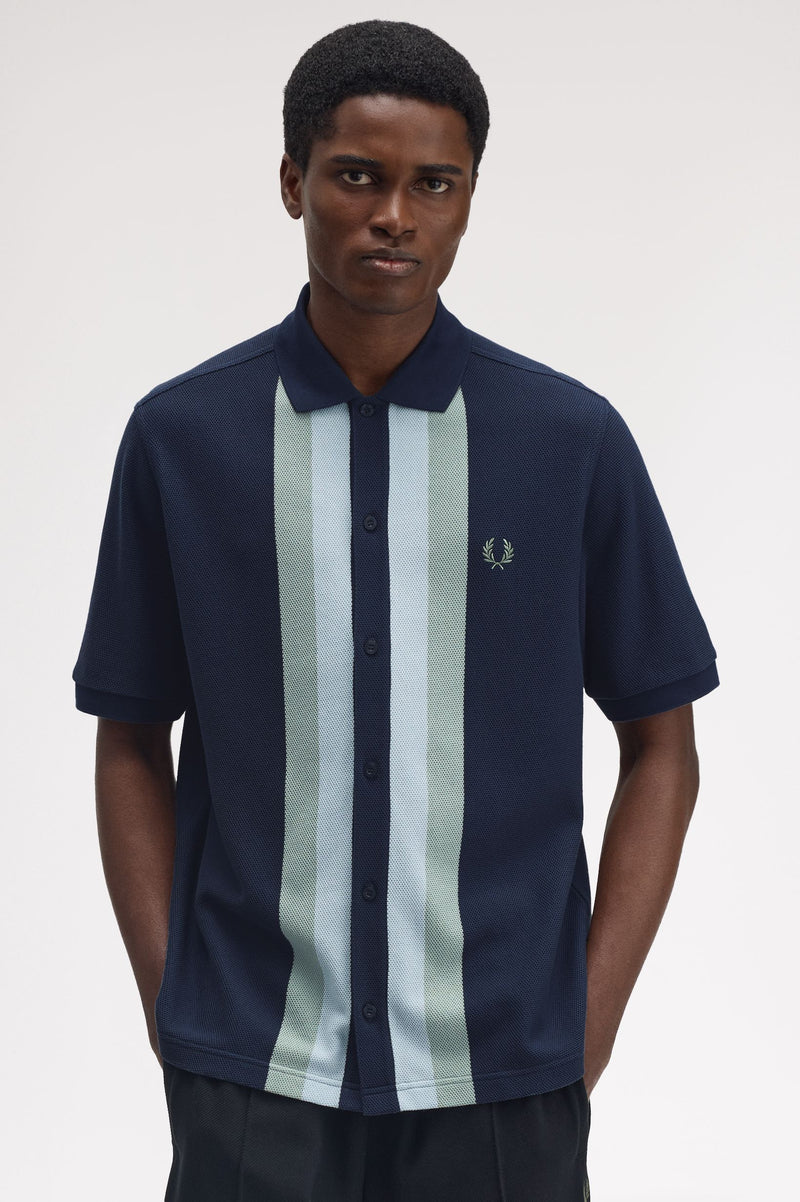 PANELLED BUTTON THROUGH POLO S