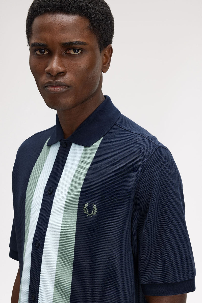 PANELLED BUTTON THROUGH POLO S