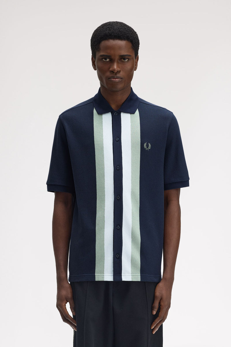 PANELLED BUTTON THROUGH POLO S