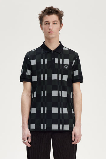 SPLIT CHEQUERBOARD POLO SHIRT