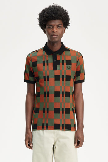 SPLIT CHEQUERBOARD POLO SHIRT