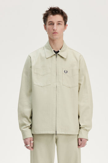 TWILL ZIP THROUGH OVERSHIRT