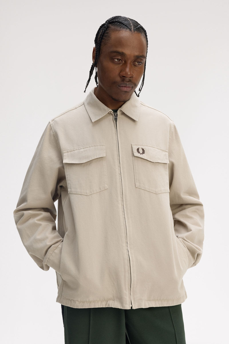 TWILL ZIP THROUGH OVERSHIRT