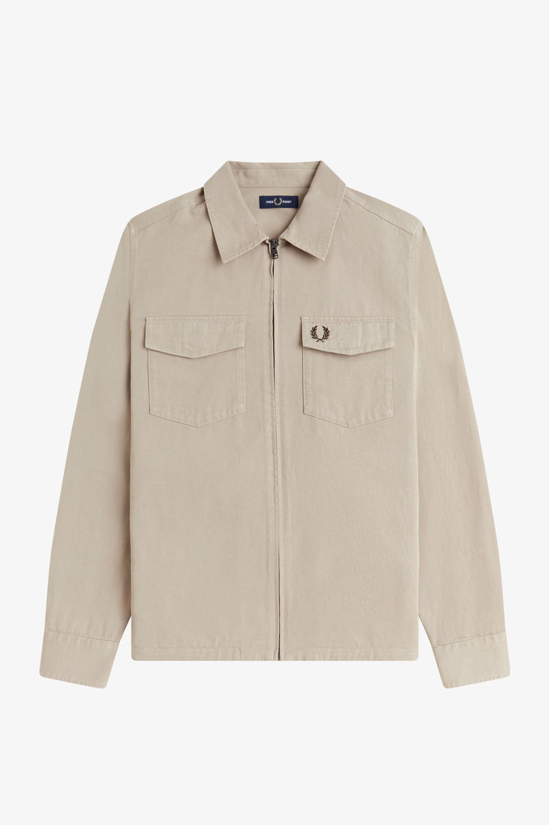 TWILL ZIP THROUGH OVERSHIRT