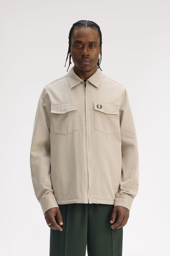 TWILL ZIP THROUGH OVERSHIRT