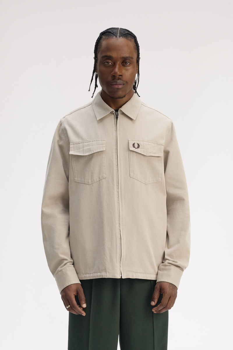 TWILL ZIP THROUGH OVERSHIRT