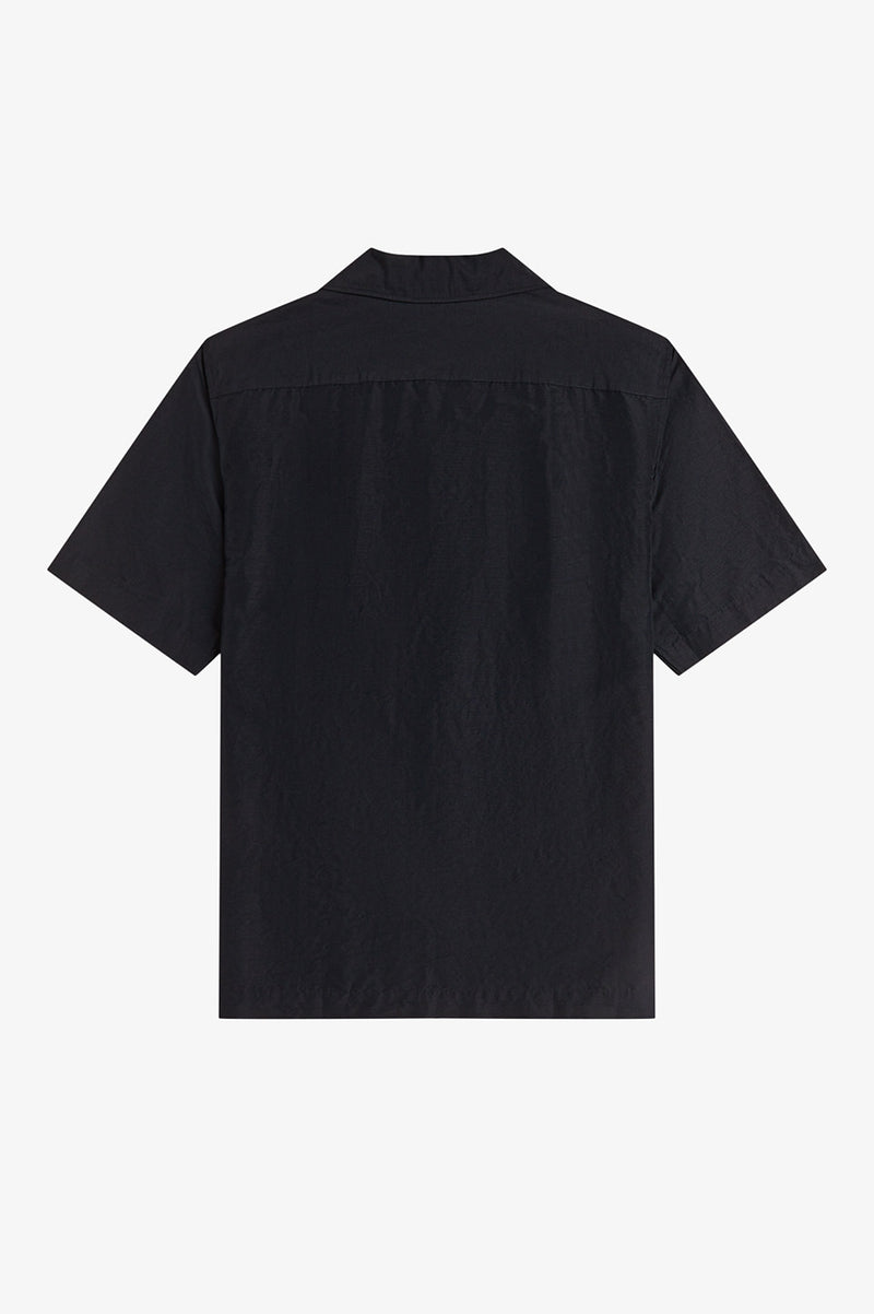 LINEN BLEND REVERE COLLAR SHIRT