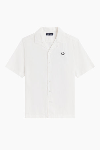 LINEN BLEND REVERE COLLAR SHIRT