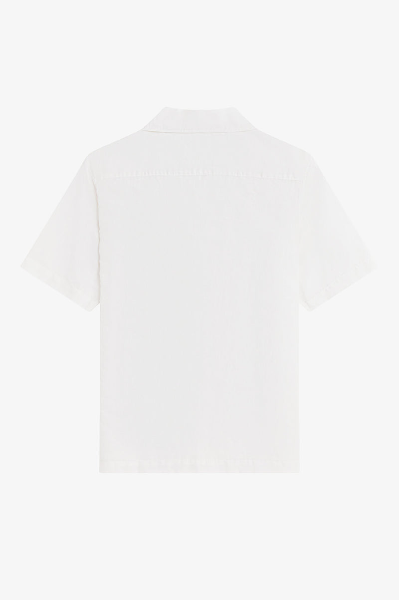 LINEN BLEND REVERE COLLAR SHIRT