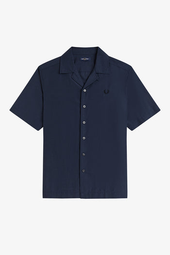 LINEN BLEND REVERE COLLAR SHIRT