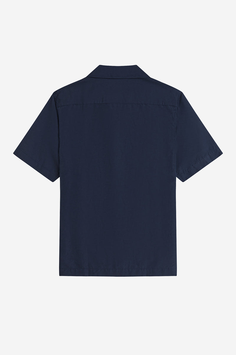 LINEN BLEND REVERE COLLAR SHIRT