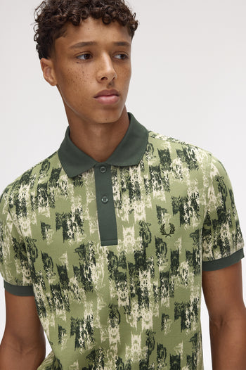 ABSTRACT PRINT POLO SHIRT
