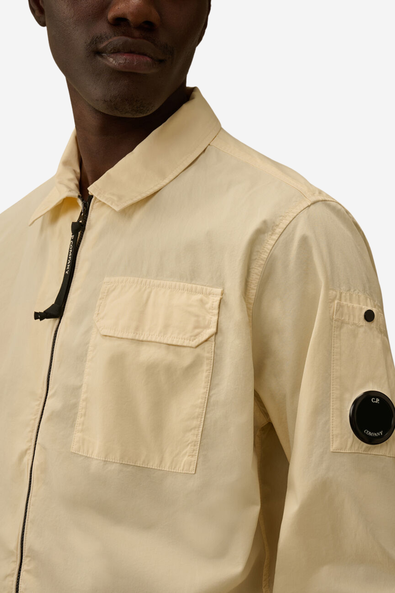ORGANIC GABARDINE ZIPPED OVERSHIRT