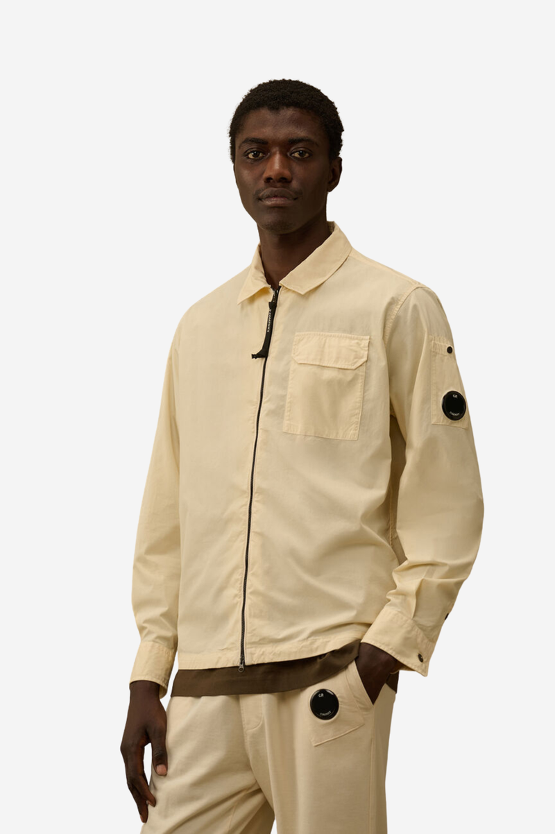 ORGANIC GABARDINE ZIPPED OVERSHIRT