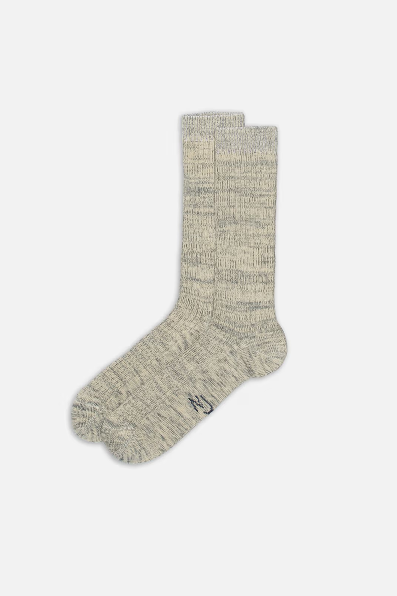 RASMUSSON MENS RIB SOCK BEIGEMELANGE