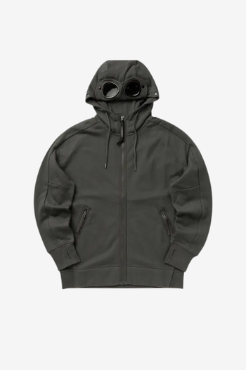 DIAGONAL RAISED FLEECE GOGGLE SWEATSHIRT