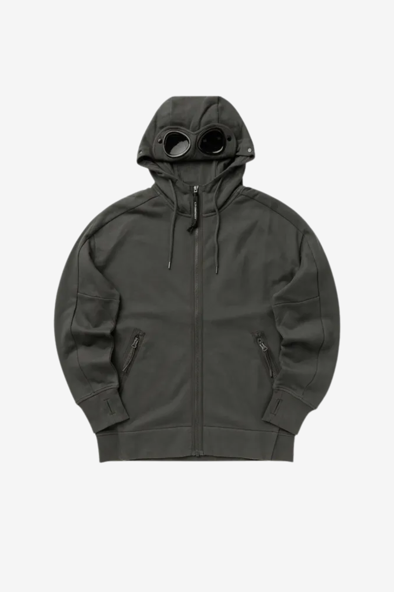 DIAGONAL RAISED FLEECE GOGGLE SWEATSHIRT