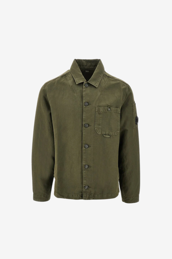 COTTON/LINEN LENS OVERSHIRT