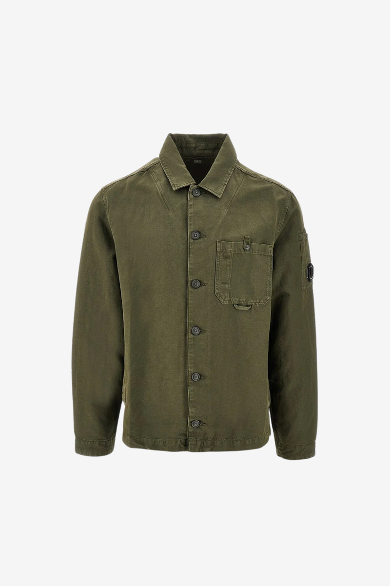COTTON/LINEN LENS OVERSHIRT