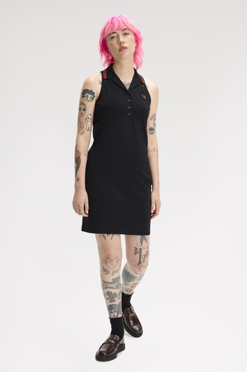 SLEEVELESS PIQUE DRESS