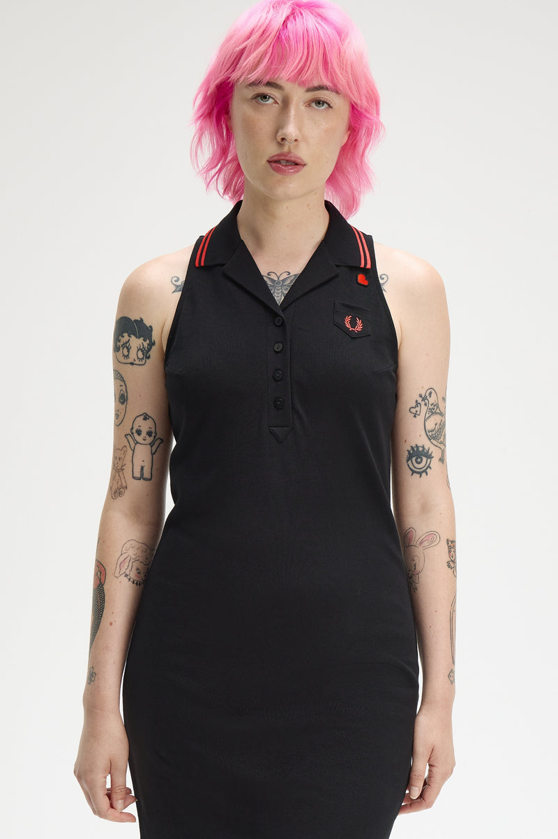 SLEEVELESS PIQUE DRESS