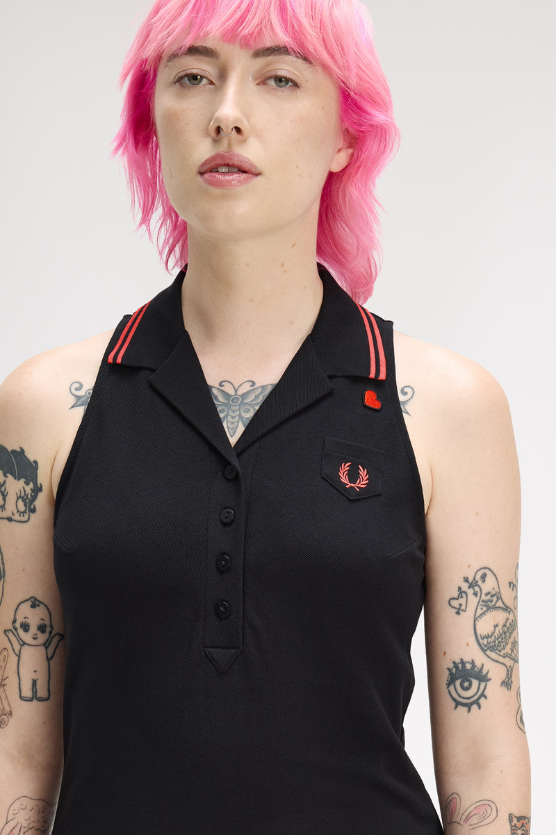 SLEEVELESS PIQUE DRESS