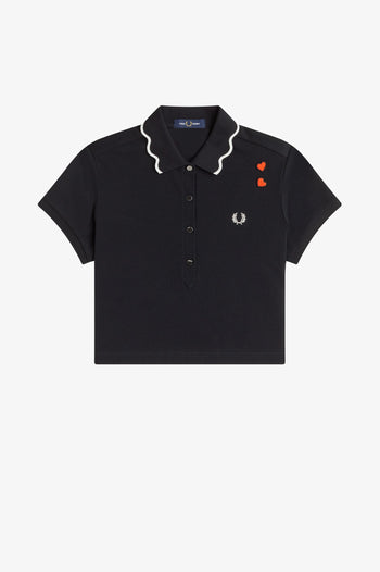 SCALLOPED TRIM POLO SHIRT