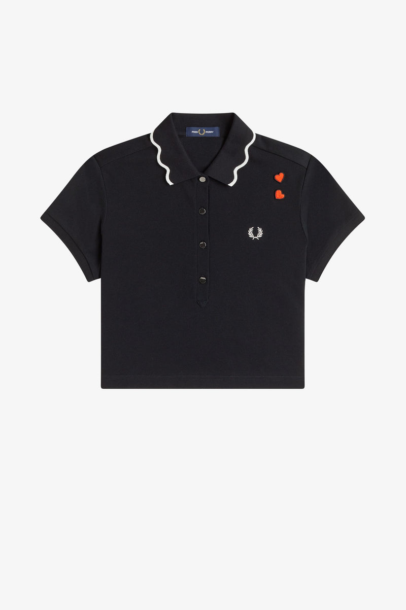 SCALLOPED TRIM POLO SHIRT