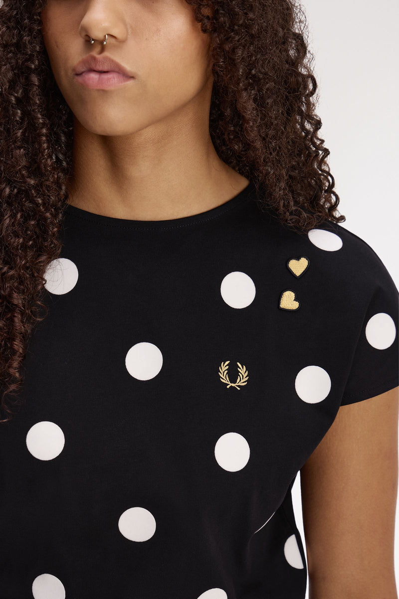 FLOCKED POLKA DOT TOP