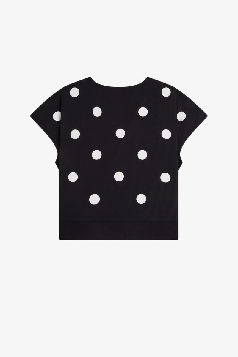 FLOCKED POLKA DOT TOP