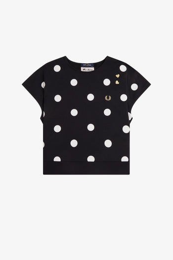 FLOCKED POLKA DOT TOP