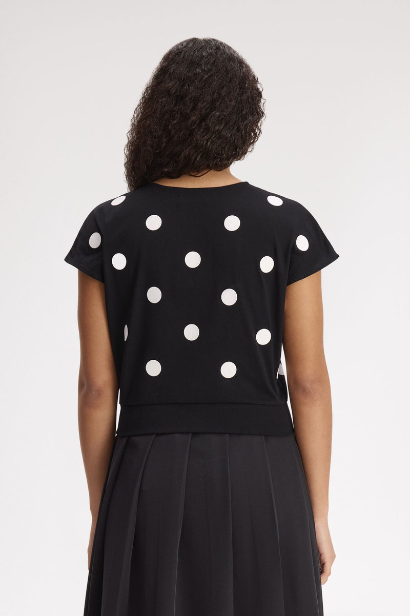 FLOCKED POLKA DOT TOP
