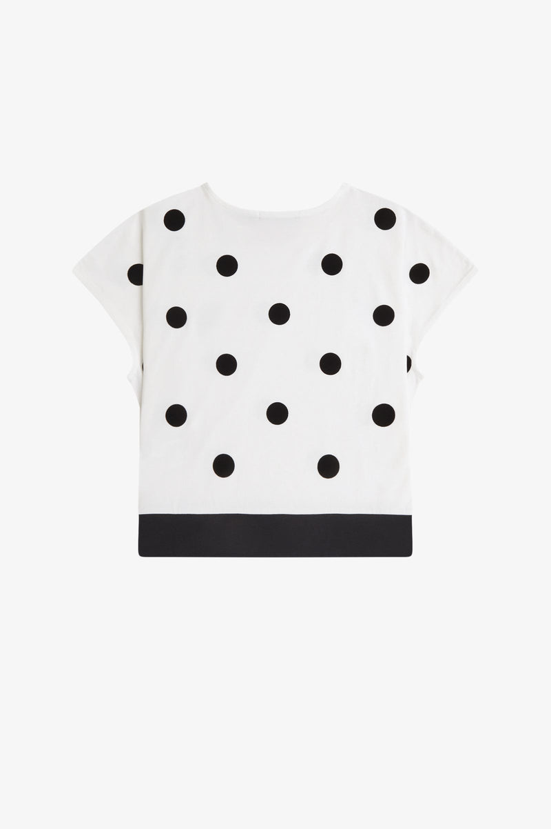 FLOCKED POLKA DOT TOP