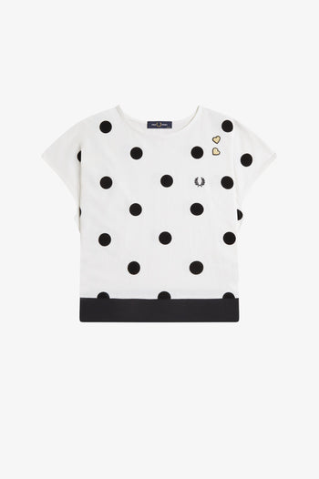 FLOCKED POLKA DOT TOP
