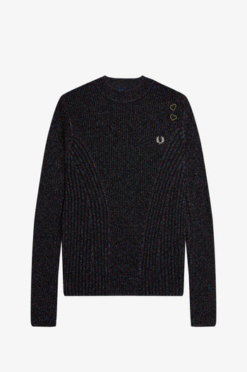 OPEN-KNIT METALLIC RIBBED TOP