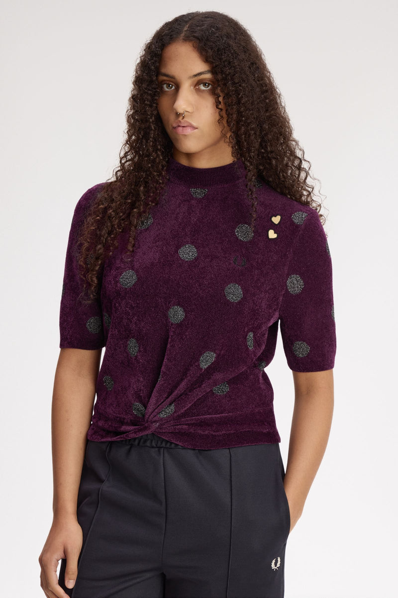 POLKA DOT KNITTED TOP
